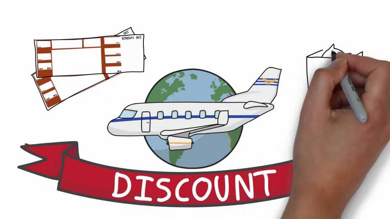 a plane ticket discount graphic
