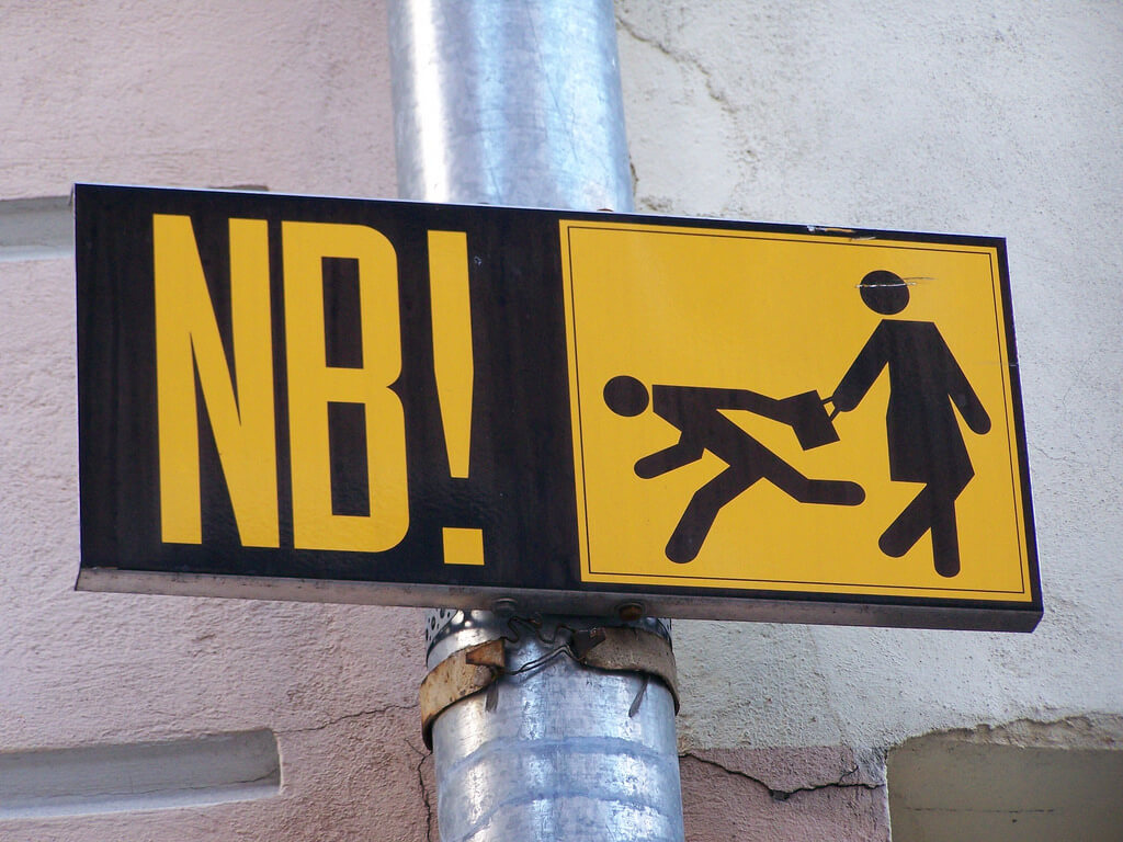pickpocket sign boar in Hong Kong