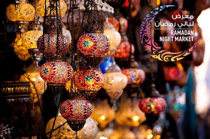 Turkish lamps for sale at the Ramadan Night Market in Dubai