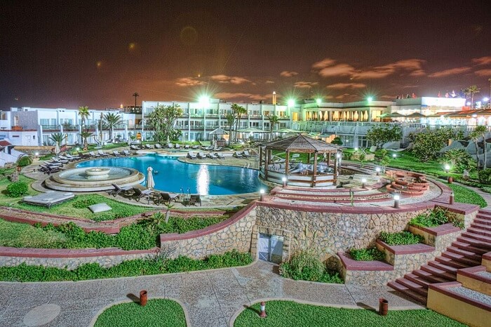 A view of the swimming pool and the surrounding area of the The Casablanca Le Lido Thalasso hotel in Morocco