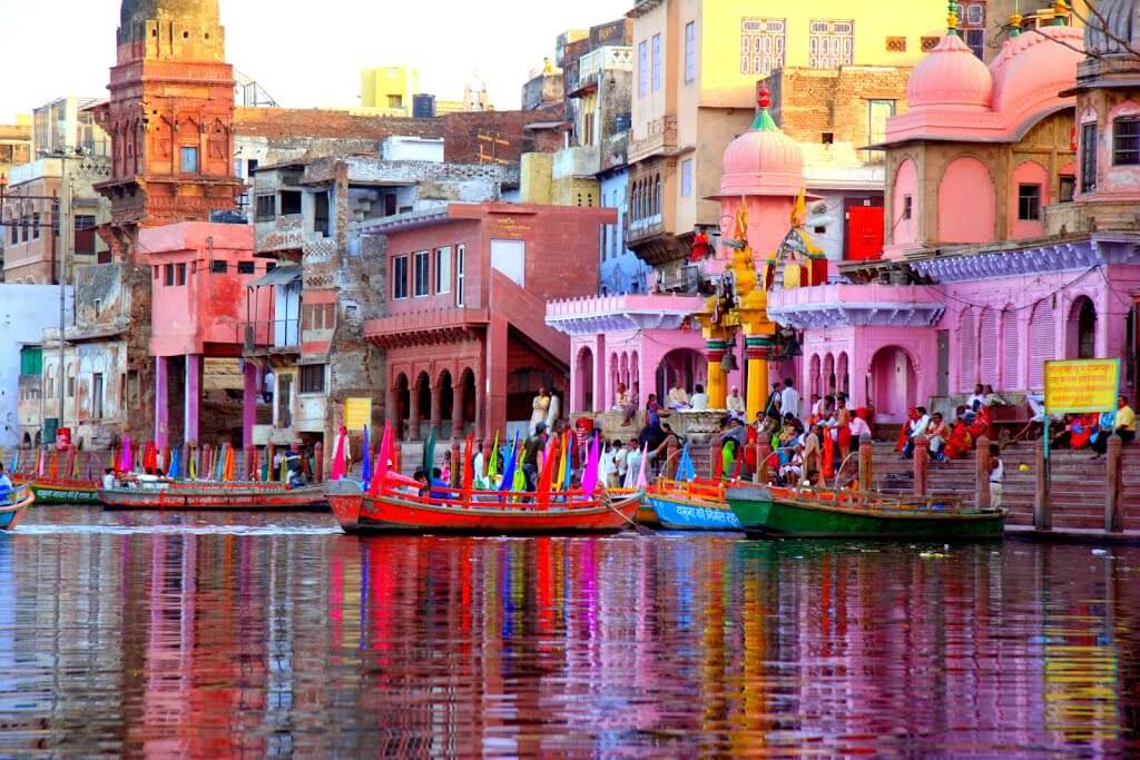 the colorful Vishram Ghat of Mathura