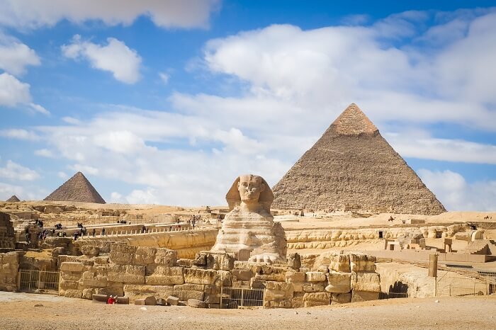 A snap of the pyramids of Sphinix at Giza near Cairo in Egypt