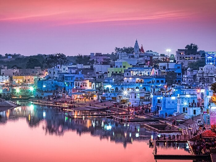 An evening shot of the water body in Ajmer region