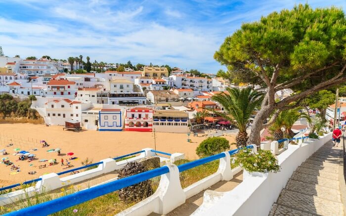 A view of promenade along the street in Portugal