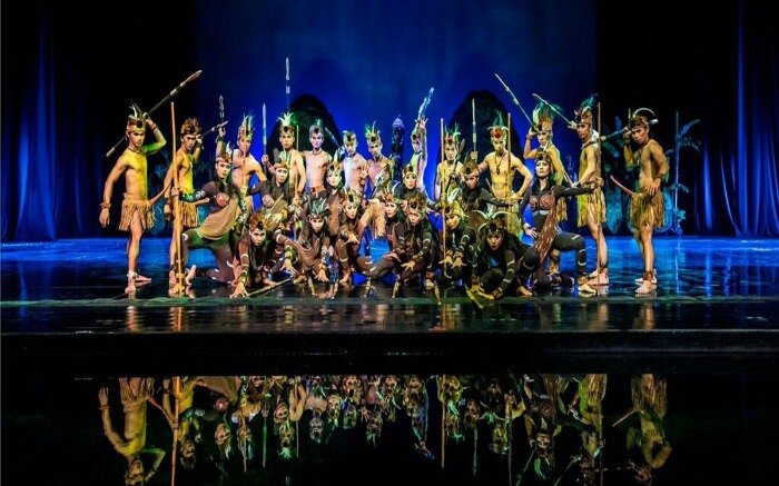 Indonesian people performing on stage