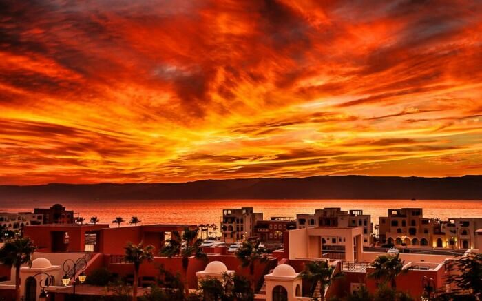 Most gorgeous sunset in near Dead Sea