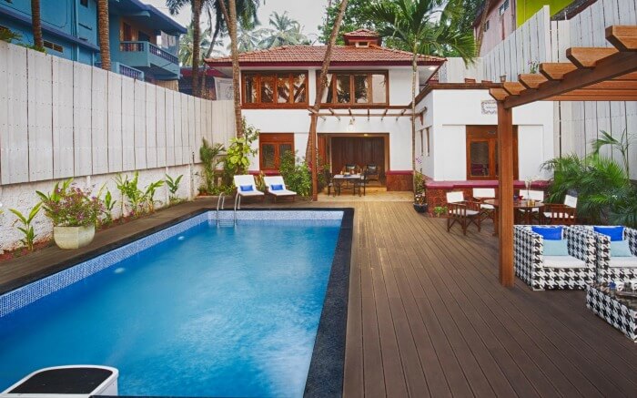 Pool view of Mawi Infinity Villa in Arambol in Goa