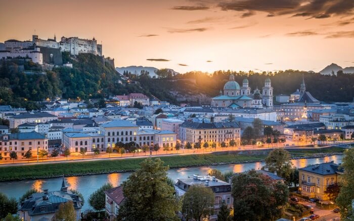 Salzburg in evening