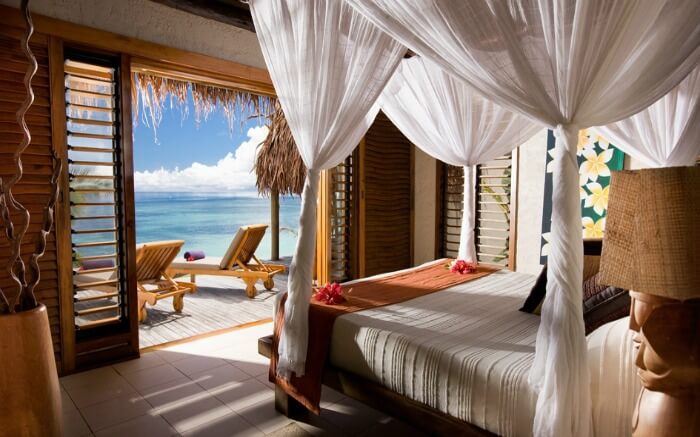 The beautiful sea view from one of the suites of Tokoriki Island Resort in Fiji