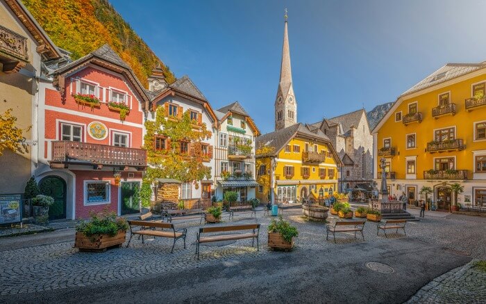 Town square in hallstatt
