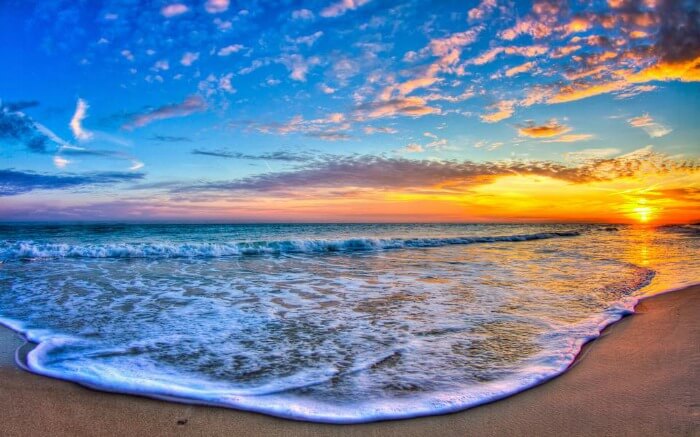 a gorgeous sunset view from a beach