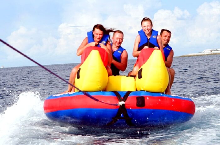 Banana boat ride at Paradise Island