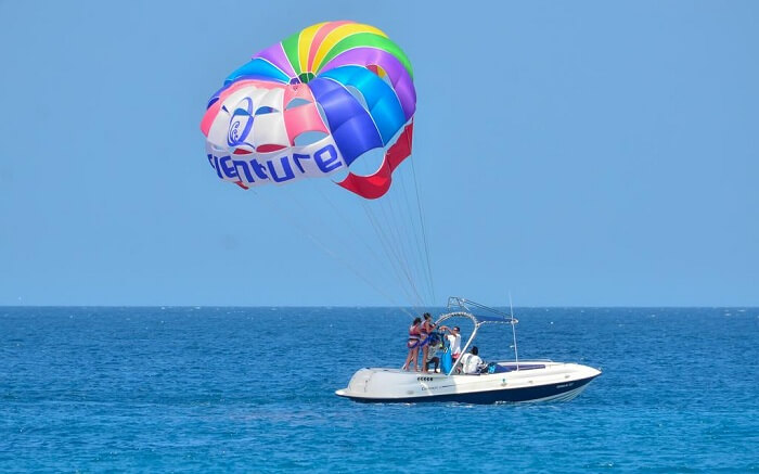 Paradise island and resort parasailing