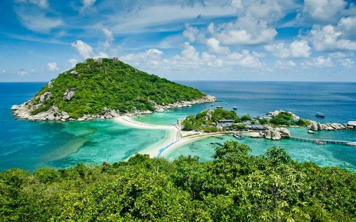 A beautiful island surrounded by blue waters