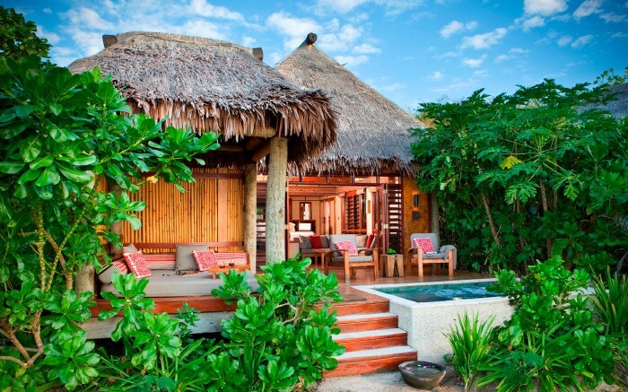 A beautiful old style Fijian hotel surrounded by trees