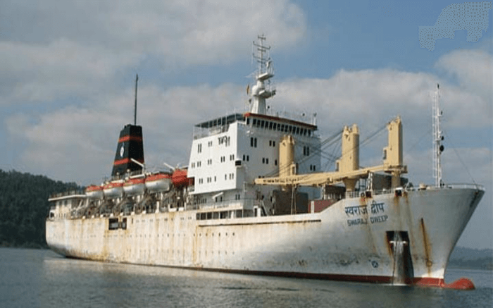 A beautiful side view of MV Swarajdweep sailing in the sea SS24072017