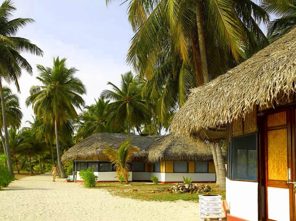 beautiful cottages on Bangaram Island