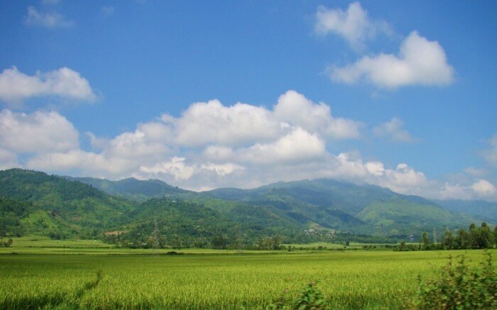 Beautiful mountains and paddy fields of Manipur