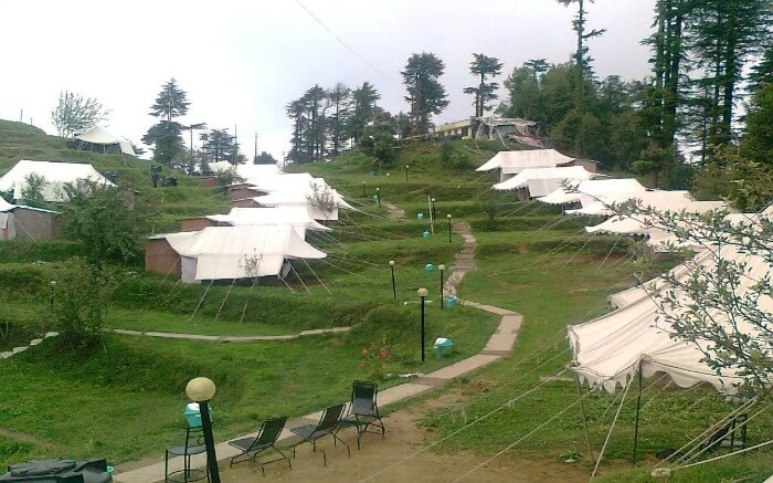 Camps of Carnival Camp well laid on mountain slopes in Kanatal