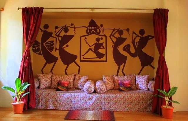 beautiful art on a wall of a homestay