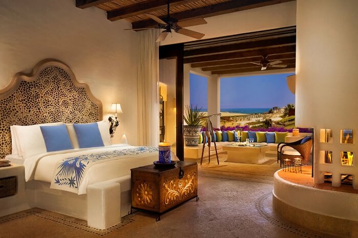 A snap of the plush interiors of the Gardenview Junior Suite at Las Ventanas al Paraiso Rosewood Resort in Los Cabos