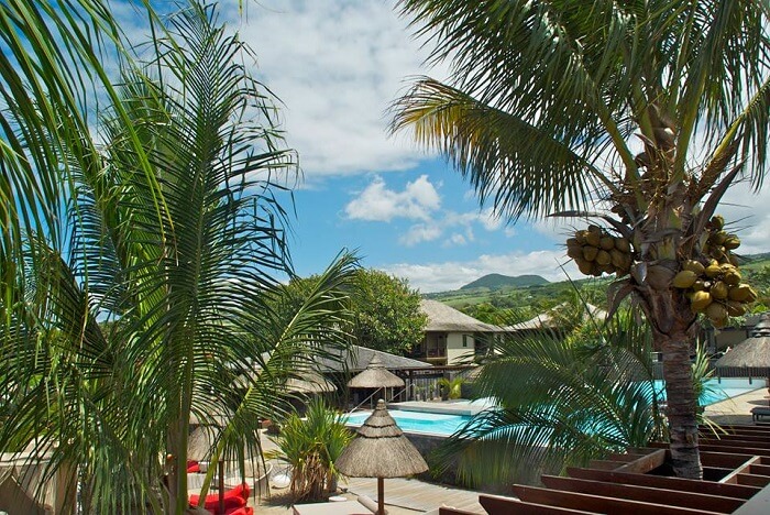 A snap of the swimming pool at Palm Hotel and Spa at Reunion Island