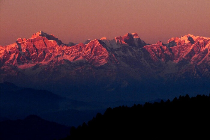 A sunset captured at Khirsu hill station in Uttarakhand
