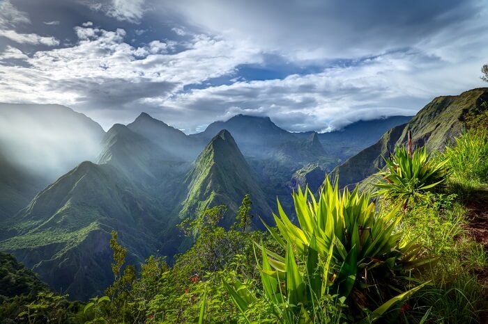 Cirque de Mafate caldera on Reunion Island