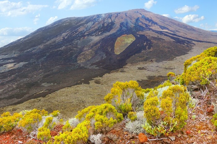 A beautiful shot of Piton de la Fournaise on Reunion Island