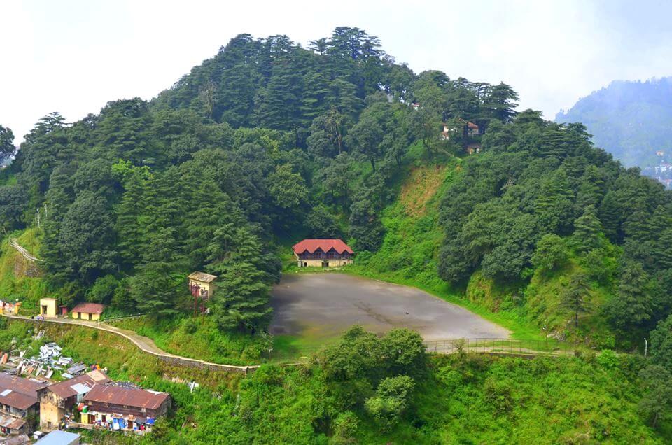 a view of an abandoned hotel from Landour