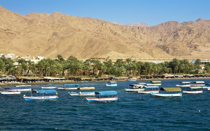 Glass boats over Aqaba in Jordan