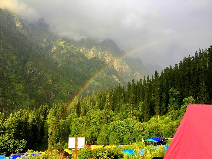 rainbow seen in kheerganga