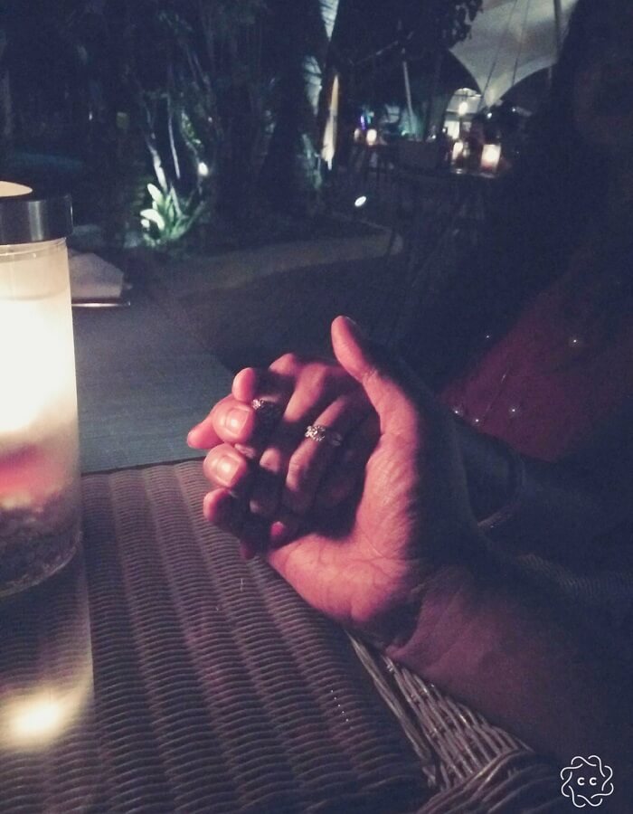 ambuj rashmi candlelight dinner at beachside maldives