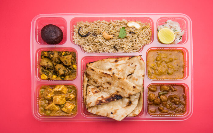 Indian Thali Pink Background