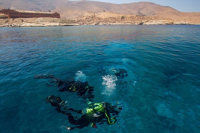 A group of WWF members going for a sea-diving expedition in the waters around Gyaros island in Greece