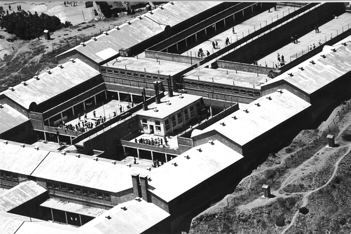 An old snap of the prison on the island of Gyaros in Greece