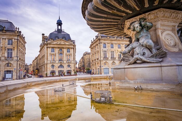 Famous Place de la Bourse in the French city of Bordeaux