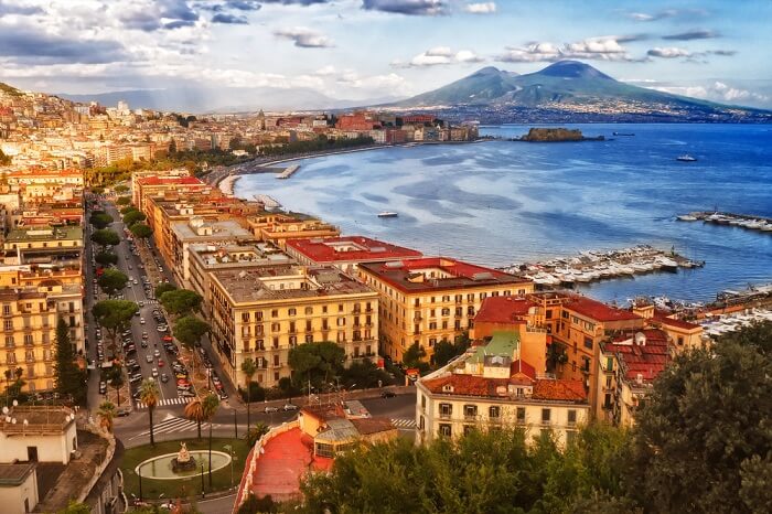 Stunning view from the Posillipo hill in Naples