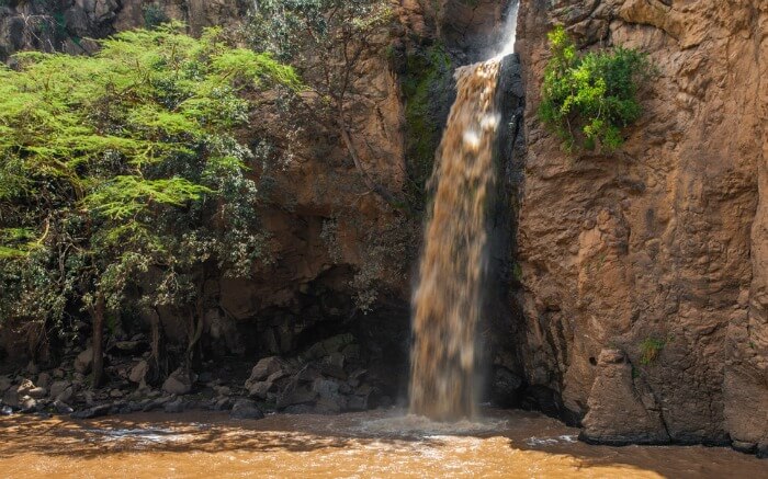 A view of Makalia Falls in Nakuru National Park in Kenya