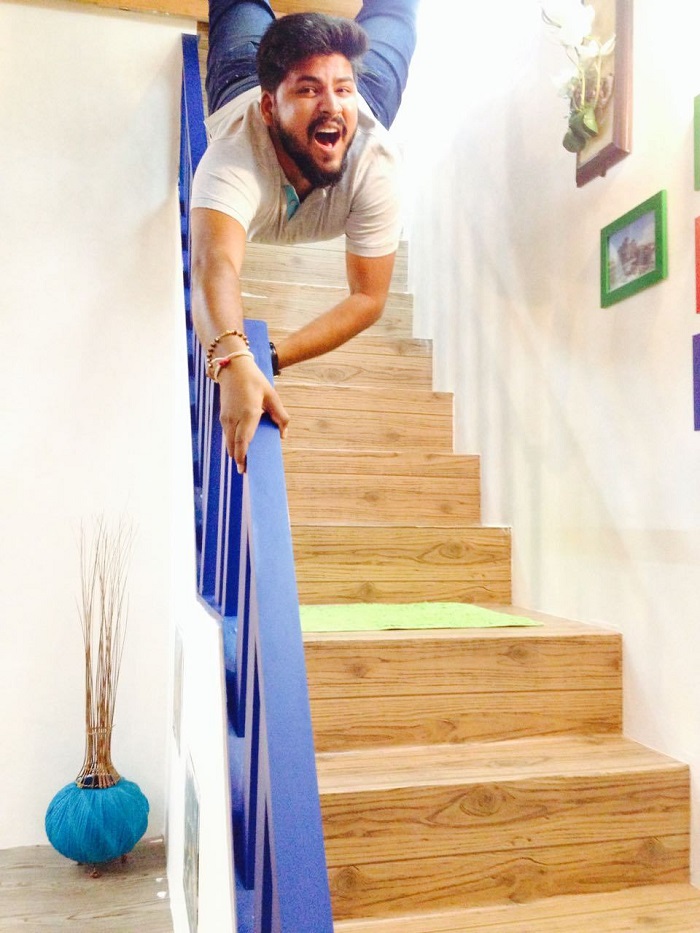 nirav at Upside Down museum in Bali