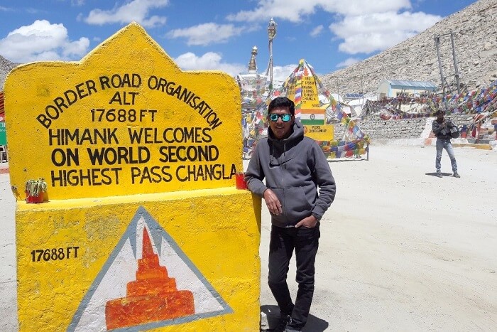 ninad at chang la in ladakh