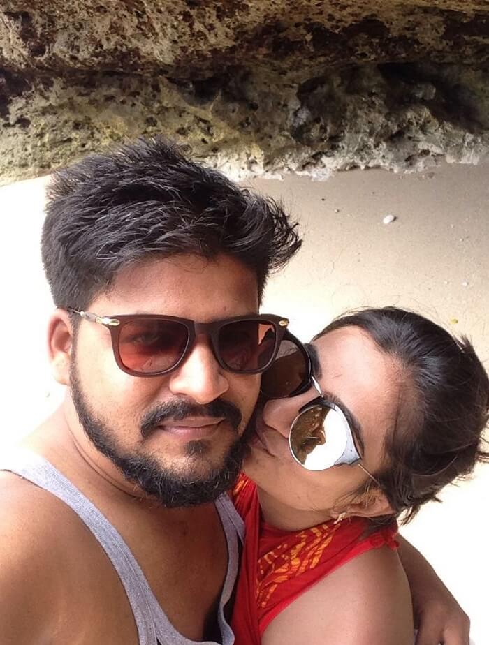 nirav and wife enjoying time at beach in bali