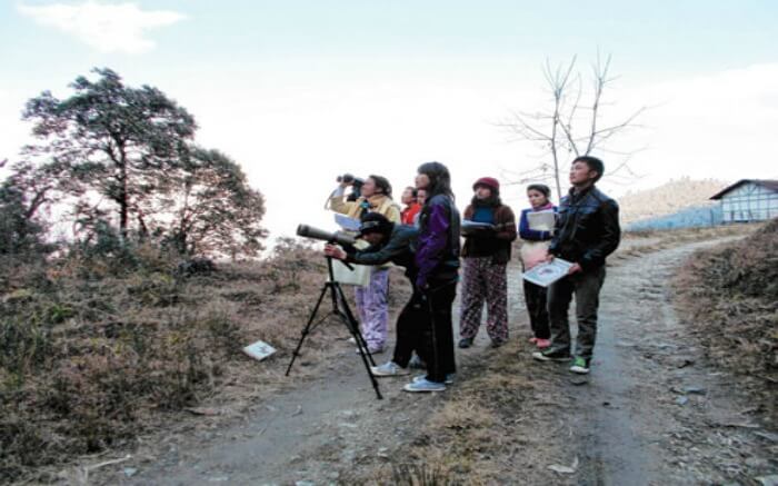 Kids taking photography tour in Eaglenest Wildlife Sanctuary