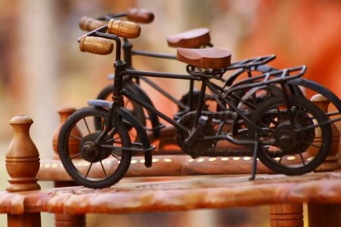buy wooden cycles from Lakkar Bazaar