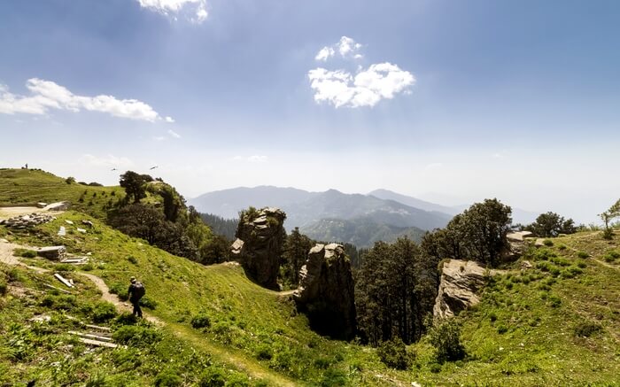 A traveler on his way to Hatu Peak in near Shimla
