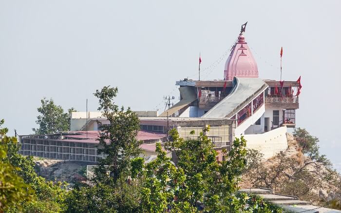 A view of Chandi Devi Temple in Haridwar overlooking Haridwar