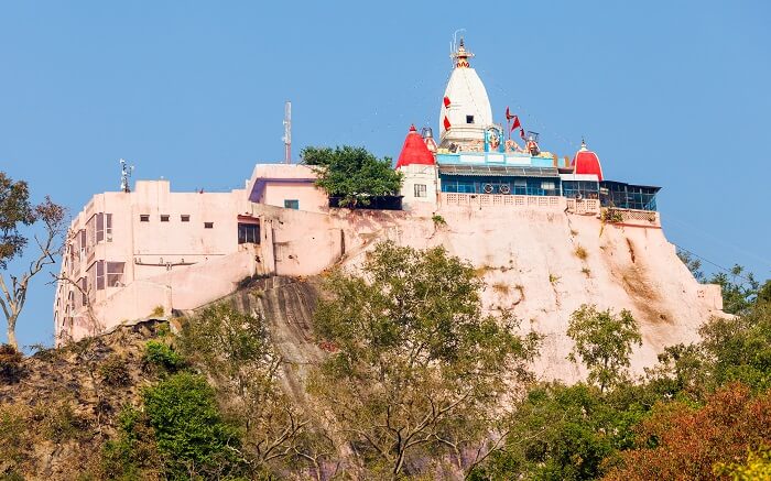 A view of Mansa Devi Temple atop the hill in Haridwar