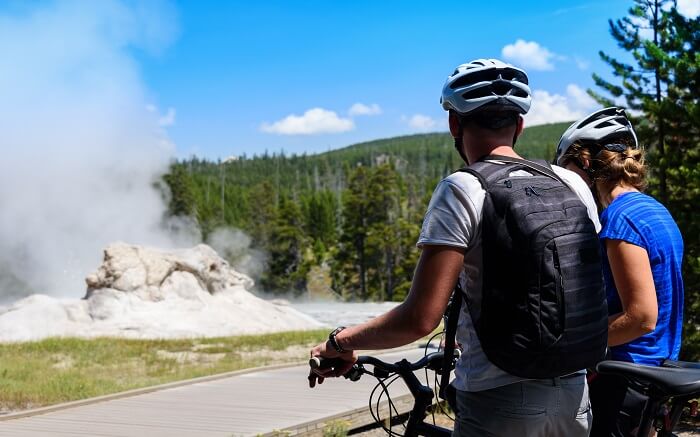 Biking in Yellowstone National Park