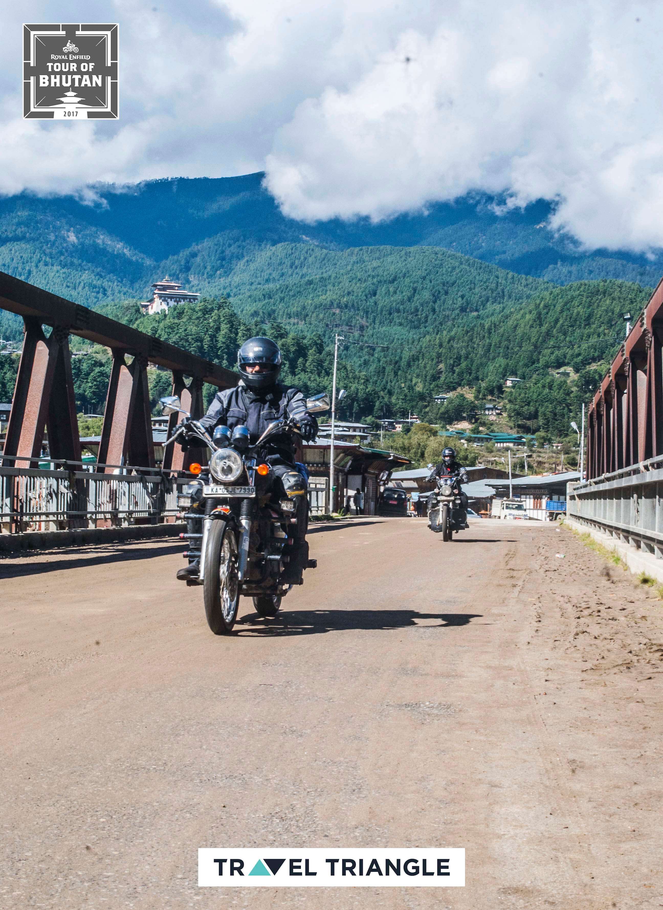 Bumthang to Mongar: riding over a bridge to mongar