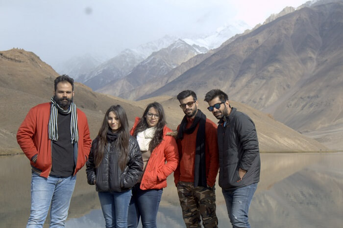 puneet and friends at chandra taal lake